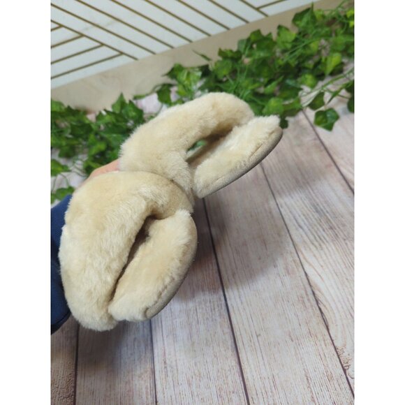 WARMBAT AUSTRALIA Women's Slippers Slides Cream Beige Lounge Fuzzy Soft Size 8 - Picture 4 of 8